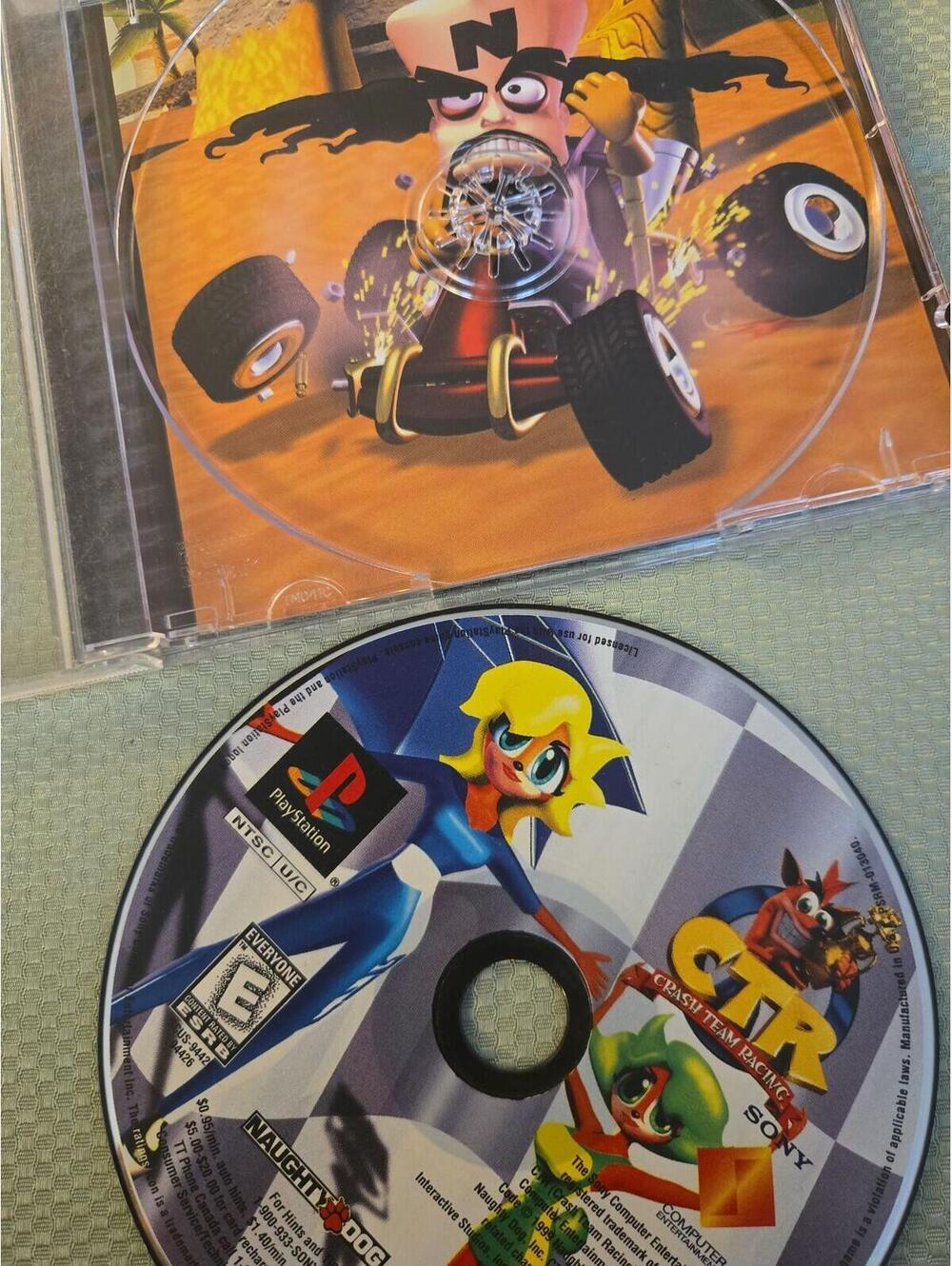 Crash Team Racing CTR Sony PlayStation 1 PS1 Original Black Label Disc - Picture 2 of 4